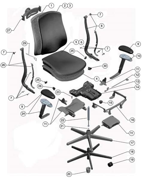 herman miller parts list